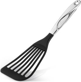 Stainless Steel Fish Spatula - 12.8' Flexible Slotted Turner for Cooking & Frying - Ergonomic Handle