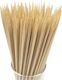 8" Natural Bamboo Skewers Sticks for Appetiser, Fruit, Cocktail, Kabob, Chocolate Fountain, Grilling, Barbecue, Kitchen