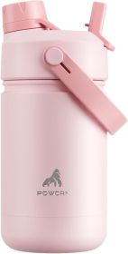 12 oz Kids Insulated Water Bottle for School: 2-in-1 Straw Spout Lid, Leakproof, BPA-Free, Keep Cold 24H, Insulated Stainless Steel Cup for Trave