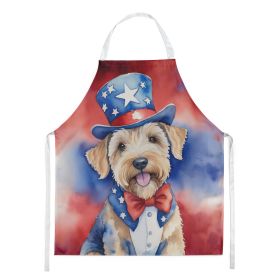 Wheaten Terrier Patriotic American Apron Cooking Kitchen Server Baking Crafts Gardening for Adult Women Men, Unisex, Large, Multicolor