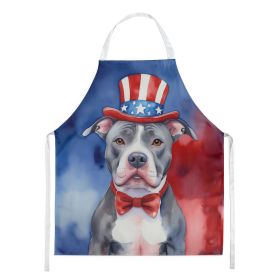 NEW Pit Bull Terrier Patriotic American Apron Cooking Kitchen Server Baking Crafts Gardening for Adult Women Men, Unisex, Large, Multicolor