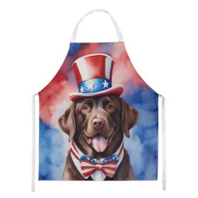 Labrador Retriever Patriotic American Apron Cooking Kitchen Server Baking Crafts Gardening for Adult Women Men, Unisex, Large, Multicolor (Default: Default)
